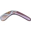 Australian Treasures Boomerang Marrone Legno 40 cm Dipinto a Mano Motivo Aborigeno Design Tradizionale Decorativo e Funzionale, Per Gioco e Espositore