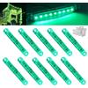 VEQENMOT 10pcs Luce di Posizione Laterale verdi - Luci di posizione laterali impermeabili a 9 LED 12-24 V per rimorchio, camion, camper, barca, furgone - Luci di ingombro posteriori anteriori/posteriori