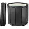 AYES Vasca da bagno pieghevole per adulti, vasca da bagno portatile per terapia con acqua fredda, per attività all'aperto, vasca da bagno indipendente per doccia, spa sauna (nero, 80 cm x 80 cm x 65