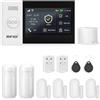 XNH Schermo Tattile 4.3'' Sistema di Allarme Casa Senza Fili 4G + Wi-Fi, App Push, 12 Pezzi Antifurto Casa Wireless, Kit Allarme DIY con Sirena 120DB, Sensore Porta, Telecomando, Sensore di Movimento