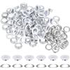 QUARKZMAN 100pz Kit Occhielli in Metallo 2/5 (10mm) ID Occhiello per Teloni Piccolo Rondelle Autoportante con Foro Rondelle per Scarpe Cuoio Perline Nuclei Tela Etichette, Bianco