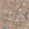 VaryPaper Carta da Parati Uccelli Blu e Floreale Vintage 44.5cmx300cm Pellicola Adesiva per Mobili Rosa Scuro Opaco Carta da Parati Camera Letto Soggiorno Bagno Adesivi per Armadio Cassetti Scaffali