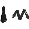 Tiger Ggb7-Mcl Custodia per Chitarre Classiche 3/4 + Stp4 Bk Tracolla per Chitarra, Con 3 Vani per Plettri, In Nylon, Nero