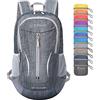 ZOMAKE zaino da escursionismo leggero da 25 l zaino da viaggio ripiegabile zaino per donne e uomini versione 2020 Nero TM0132A