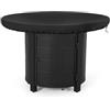 JAMSSOW Copertura per piastra di fuoco, 420D, impermeabile, anti UV, copertura rotonda, resistente all'acqua, per piastra di fuoco e barbecue (nero, ø 80 cm)
