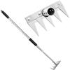 Sunsiou Rastrello da Giardino a 5 Denti con Manico in Metallo da 1,2 m, Attrezzo Multifunzionale per Diserbare, Portatile per Giardino e Cortile, per Sarchiare, Smuovere il Terreno e Seminare