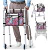 supregear Borsa per Sedia a Rotelle con Portabicchieri, Borsa per Girello Resistente All'acqua Cestino Accessori per Camminatore Pieghevole per Sedie a Rotelle, Deambulatori, Scooter, Floreale Viola