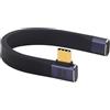 LANMINGLEL Cavo dati piatto morbido USB tipo C 4.0 da 40 Gbps, 240 W, da USB C maschio a femmina, con angolo di 90°, 8 K a 60 Hz, cavo USB C corto per telefono portatile (tipo C M/F)