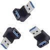 LANMINGLEL 10Gbps USB 3.2 Adattatore 90 gradi USB femmina a maschio adattatore OTG trasferimento dati adattatore per laptop Tablet Phone 3 Pack (nero USB A M/F)