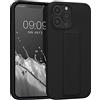 kwmobile 1x Custodia Compatibile con Apple iPhone 13 PRO Max - Cover Supporto Dita - Back Case per Smartphone - Protezione Gommata Nero
