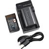 DSTE (confezione da 2) batteria agli ioni di litio e caricabatterie micro USB, compatibile con JVC BN-VF808U GZ-MG130 GZ-MG131 GZ-MG132