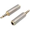 AAOTOKK 2,5 mm Cuffie Adattatore,4 Poli 2,5mm da Maschio a 3,5mm Jack Femmina Convertitore Audio Stereo Conchiglia in Metallo per Auricolare, Auricolare Audio,Microfono (2Pezzi-2.5 to 3.5mm M/F)