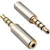 AAOTOKK 4 Poli da 3,5 mm Maschio a 2,5 mm Femmina Jack Convertitore Audio Stereo Conchiglia in Metallo per Cuffie,Smartphone,Tablet,Altoparlanti.(2 Pezzi-2.5 to 3.5mm F/M)