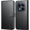 Leacckl Cover per Xiaomi Redmi Note 15 Pro Plus/Pro+ 5G / Poco M8 Pro 5G (Non per Redmi Note 15 Pro), Custodia a portafoglio in Pelle PU Premium [Magnetica a Scatto] [Funzione Stand], Nero