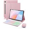 MicroTunk Per Samsung Galaxy Tab S10 FE Plus (2025)/S10 FE + (2025) 13.1 Pollici Cover Con Wireless Bluetooth Retroilluminati Italiano Tastiera (QWERTY) e Mouse Custodia Protettiva Design Backlit Keyboard Case