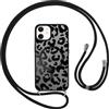 Custodia IPhone 11 Pro Max Con Cordino E Tracolla – Design Leopardato Mucca – Silicone Antiurto Marrone