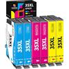 Hookink 35XL Cartucce Compatibili per Epson 35 XL Colori per WorkForce Pro WF-4720 WF-4725 WF-4730 WF-4740 WF-4720DWF WF-4725DWF WF-4730DTW WF-4740DTWF (2 Ciano,2 Magenta,2 Giallo)