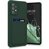 kwmobile Custodia Compatibile con Samsung Galaxy A52 / A52 5G / A52s 5G Cover - Back Case Cellulare con Slot Porta Carte - Morbida in Silicone TPU verde scuro