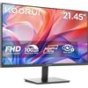 KOORUI E2212F Monitor PC 21.45 Pollici, FHD 1080p 100Hz Schermo Ultra-Sottile con Adaptive Sync, HDMI/VGA, Eye Care, Micro-Edge Design per Ufficio e Home Office, VESA 100x100mm