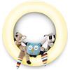 ZAZU Fay Rex e Otis Nightlight, luce notturna ricaricabile da parete per bambini con animali di peluche, lampada da parete a LED multicolore per bambini con sensore di movimento, ricaricabile,