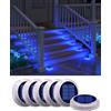 YiLaie Luci da Esterno Giardino, Luci Solari Esterno 360° Faretti Solari A LED da Esterno IP68 Impermeabile Luci Solari da Giardino Con On/Off Automatico, 40Lm Luce Blu, 6 pezzi