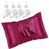 Kryolithm Federe in seta 2 pezzi - Lussuoso ipoallergenico, cura perfetta per pelle e capelli, straordinaria morbidezza, federa in seta con chiusura a busta, 50 x 80 cm/22 Momme (rosso)