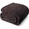 Whale Flotilla Coperta Plaid Pile in Flanella, Coperta Morbida e Calda per Divano Letto Singolo e Matrimoniale, 230 x 270 cm, Caffè