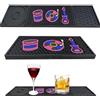 LIBRNTY Tappetino da bar 61.5cm*15.5cm,Tappetino da caffè,Tappetino scolapiatti microfibra,Tappetini da bar in gommain nera in PVC antiscivolo,resistente al calore,Antiversament per bar,club,cucina