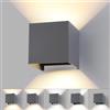 wisdom line Applique da Parete Cubo 15W LED Grigio Scuro 11cm