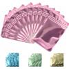 Rimiko 100 Pezzi Sacchetti di Alluminio con Chiusura Lampo, Bustine Trasparenti Richiudibili con Zip, Buste Piccole in Mylar per Conservare e Imballare gli Oggetti (Rosa Metallizzato, 8x13cm)