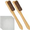 IOUALEY Kit per lucidatura argento, 7 pezzi, 2 spazzole per la pulizia dell'argento + 5 panni lucidanti, set di pulizia per lavori di dettaglio, posate, metallo, gioielli ossidanti