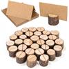 Bixury 30 Pezzi Segnaposto Legno Forma Tronco,Cerchio Rustico Posto Titolare Portafoto Portacarte in Legno con 30 Cartoncini,per Ristoranti Matrimoni Banchetti Feste Celebrazioni (30)