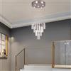 FRIXCHUR moderno lampadario di cristallo, 39,4 pollici lungo, ad alto soffitto, lampadario scala per foyer, zona d'ingresso, soggiorno, diametro 15,7 pollici