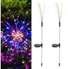 BORDEAG 2 lampade solari per esterni, giardino, fuochi d'artificio a energia solare, luci da giardino, per esterni, lampade solari da giardino, 8 modalità, 200 LED, impermeabili, per esterni, terrazza