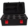 TOYANDONA Gyro Organizer scatola di stoccaggio con manico e serratura scatola da trasporto portatile Battling Top con scomparti interni per proteggere le trottole giocattolo per viaggi e feste