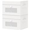 GUOHNHE Scatole Portaoggetti con Finestra Trasparente, Contenitori Pieghevoli con 2 Maniglie, Organizzatori per Armadio, Camera da Letto, Set di 2, Bianco, 26 x 20 x 17 cm, XSNY17WS-2