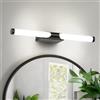 ECOBRT Lampada LED per Specchio da Bagno 40cm 7W, Neutra 4000K Lampada da Armadio Luce da Parete per Bagno Impermeabile IP44 Nero