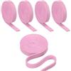 PATIKIL 8mm Cordino in Pelle, 5Pz 5m L, Striscia di Cuoio PU Cordoncino in Pelle Piatto Monofacciale per Artigianato Collane Bracciali Cinturini Borse Creazione Gioielli, Rosa