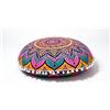 INDIAN CRAFT CASTLE Copri cuscino da pavimento rotondo con mandala, copri cuscino da seduta, copri copriletto, copri pouf ottomano, federe per cuscini con pompon, stile hippie decorativo bohémien boho indiano 22 pollici