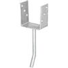 Alberts 214098 Supporto per palo a U | da avvitare o da inserire nel calcestruzzo | zincato a caldo | larghezza netta 101 mm