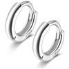 Candyfancy Orecchini a Cerchio in Argento 925 Donna Uomo 7mm 8mm 9mm 10mm 12mm Semplici Piccoli Cerchi per Cartilagine Trago Elica Anello Orecchio Huggy Creolo