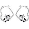 YFN Orecchini Animali in Argento Sterling Orecchini a Cerchio Pendenti con Cuore Animale Gioielli Carini Regali per Donne, normale, Argento sterling, Non pietra preziosa