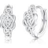 PARYFO Orecchini a cerchio con nodo celtico, in argento Sterling, piccoli orecchini a cerchio a forma di cuore, gioielli irlandesi, regali per donne, 30mm, Argento sterling, nessuna.