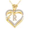 llyish Collana Oro con Iniziale per Donna Lettera A-Z Maiuscola Ciondolo Cuore Gioielli Regalo Donna Moglie Mamma Fidanzata Compleanno San Valentino Natale Anniversario Festa Della