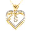 llyish Collana Oro con Iniziale per Donna Lettera A-Z Maiuscola Ciondolo Cuore Gioielli Regalo Donna Moglie Mamma Fidanzata Compleanno San Valentino Natale Anniversario Festa Della
