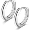 Candyfancy Orecchini a Cerchio in Argento 925 Donna Uomo 7mm 8mm 9mm 10mm 12mm Semplici Piccoli Cerchi per Cartilagine Trago Elica Anello Orecchio Huggy Creolo
