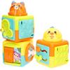 winfun Cubi impilabili Animali, 3 Pezzi, Colori vivaci, Attività interattive, Textures, Blocchi costruzione bambini, Incassabili, Giocattolo sensoriale, +3 Mesi (39363)