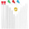 Kisstta Set di 42 aghi per perline, aghi per perline da infilare, 12 aghi per occhi grandi, 24 aghi lunghi per perline dritte, bottiglia (argento-1)