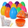 Festicy Uova di Pasqua XXL 12 Pezzi I 15x10 cm Uova Giganti in Plastica da Riempire I con Adesivi Strass e Tatuaggi I Decorazioni Pasquali per Caccia alle Uova e Casa I Regalo Pasqua 2026