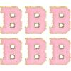 QUARKZMAN Toppe Adesive in Pile Lettera B 5.5cm Autoadesive Toppe Ricamate A Lettere Cucire Toppe Applique per Riparare Vestiti Jeans Scarpe Cappello DIY Rosa Confezione da 6